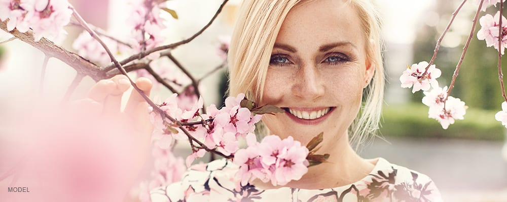 Blonde with Cherry Blossom tree